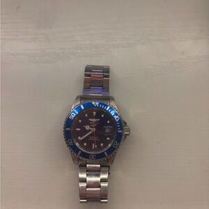Invicta Silver and Blue Dive Watch